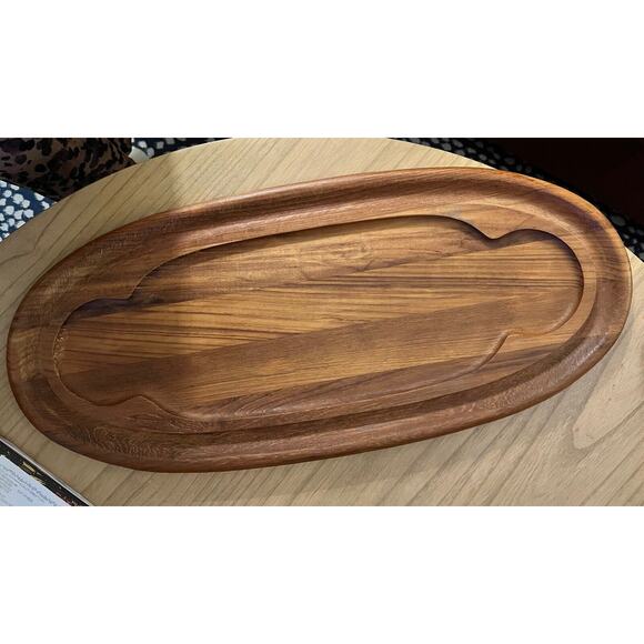Dansk Denmark designs ltd. IHQ Brown wood tray 22 1/2 inches long MCM Midcentury - Picture 1 of 3